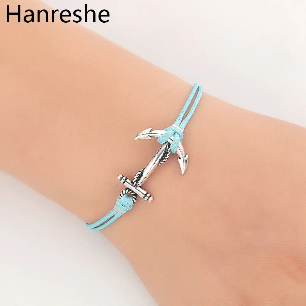 

Fashion Stainless Steel Anchor Bracelet Rope Bracelets For Men Jewelry Wristband Charm Braclet For Male Accessories Loom Bands