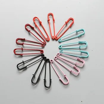 

10PCS 5.0cm Brooch pins for women sweater Metal Safety Pins backs for scarf hijab strong pin clips Red orange pink black