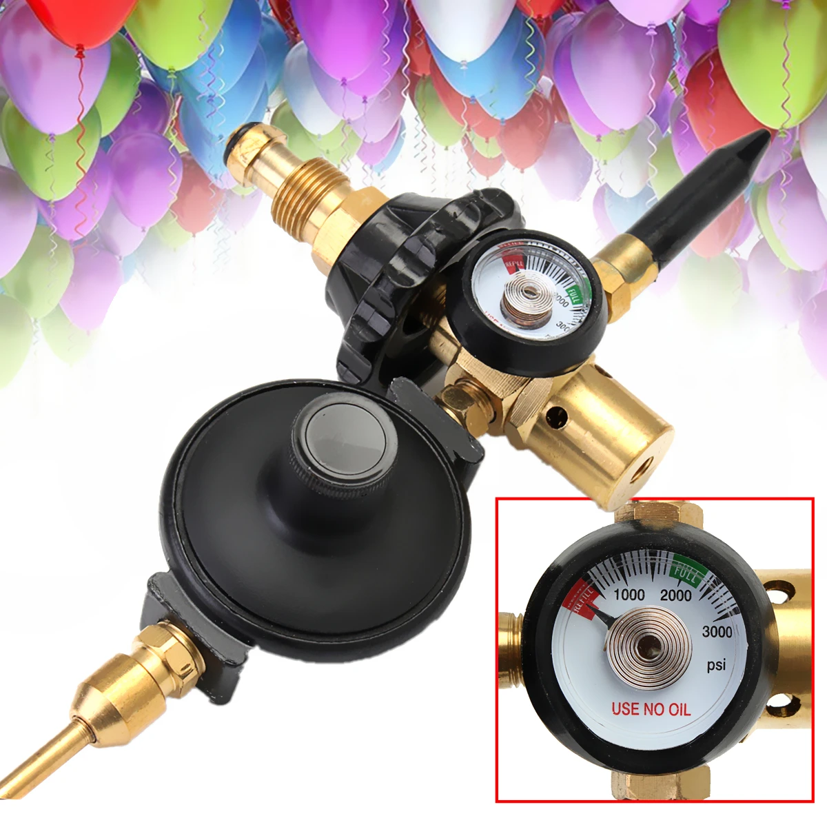 

Helium Latex Balloon Air Flow Inflator Regulator Meter Gauge For G5/8 Tank Valve