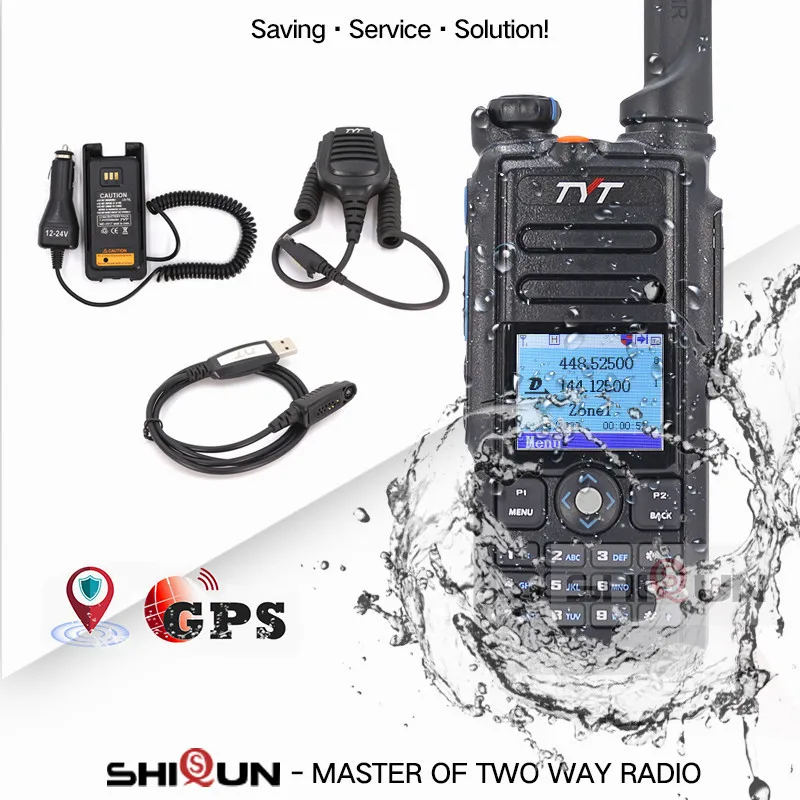 Дополнительный gps IP67 Водонепроницаемый рация ПМР Dual Band MD- TDMA лучше Baofeng DMR DM-8HX DM-5R DM-5R плюс TYT DMR радио - Цвет: GPS-Charger-Cable-SP