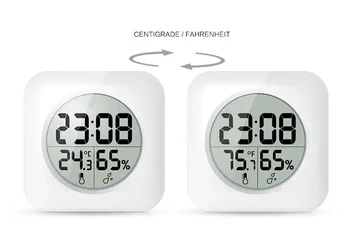 

10pcs White LCD Waterproof Shower Bathroom Wall Clock Temperature Thermometer Hygrometer Meter Gauge Monitor Humidity wen6010