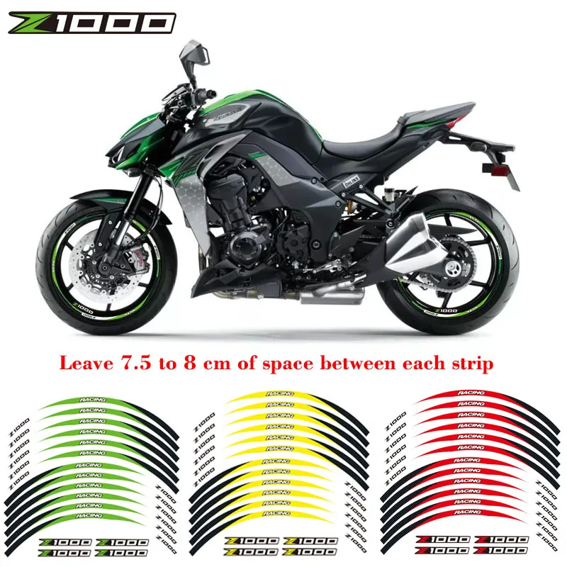 

For Kawasaki Z1000 Motorcycle High Quality 3M Adhesive Wheel Decal Reflective Stickers Rim Stapes