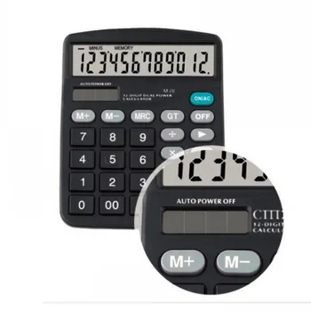 

Tinhofire Dual Power Supply 12 digits Office calculator computer Solar Calculator M-28 Size 122 x 38 x 149mm