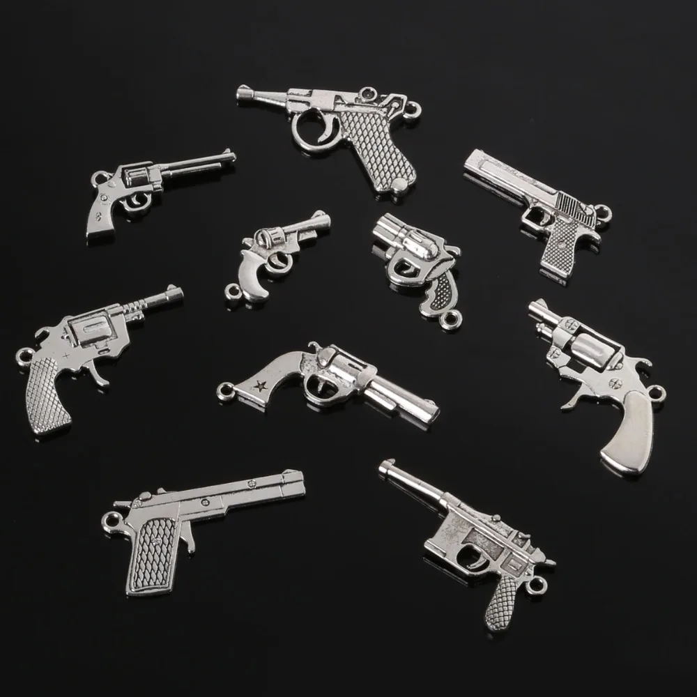 Buy Mix 28pcs/lot Vintage Charms Gun Pendant Antique