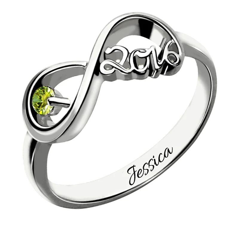 

Wholesale Infinity Birthstone Ring Silver Infinity Name Ring Birthstone Ring 2016 Graduation Gift Infinity Symbol Jewelry