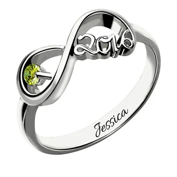 

Wholesale Infinity Birthstone Ring Silver Infinity Name Ring Birthstone Ring 2016 Graduation Gift Infinity Symbol Jewelry