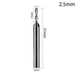Enhanced Carbide Milling Cutter - 2 Flute Straight Shank End Router Bit, HRC65 Stainless Steel - 2.5mm