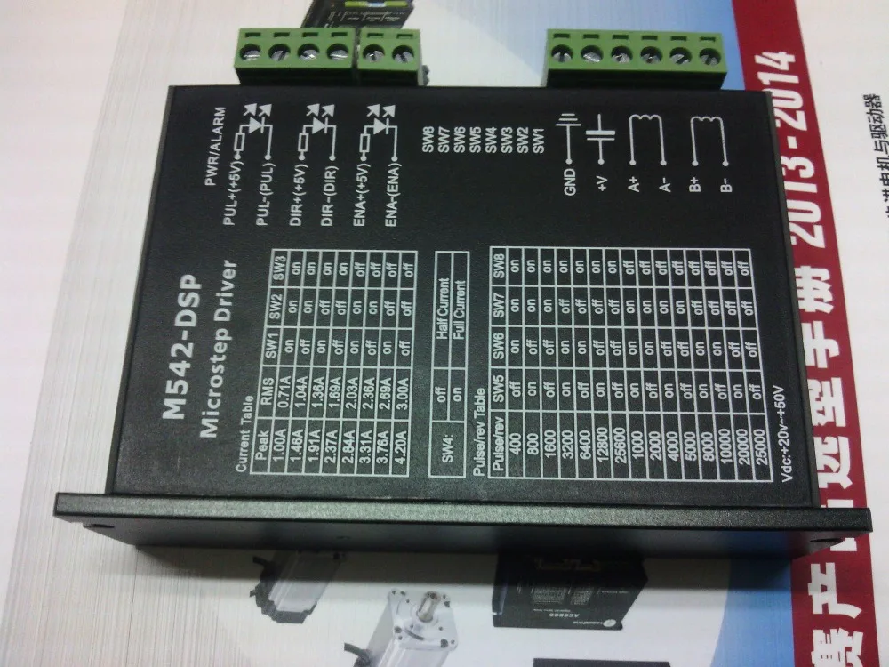 Всего 6 шт. много шагового привода m542-dsp работы 24v-50vdc из 1.0a-4.2a 2 фазы Драйвер шагового двигателя ЧПУ шагового система