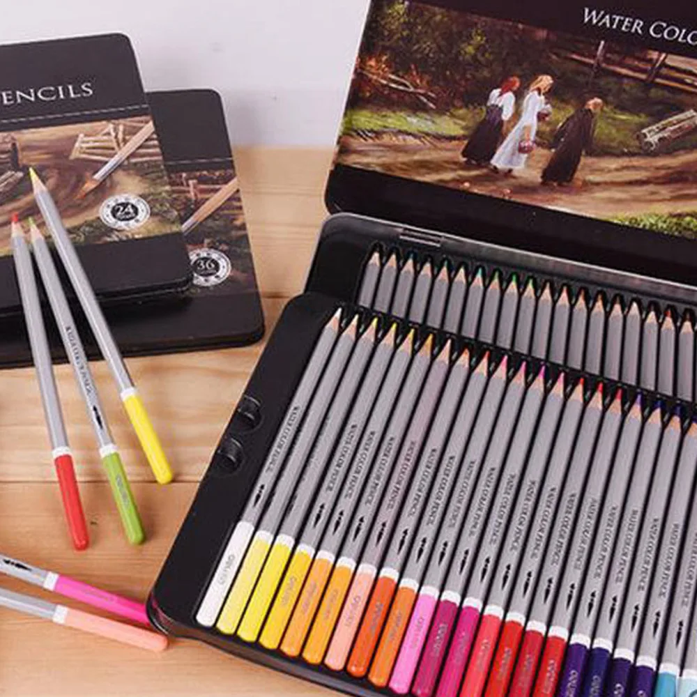 

24 36 48 72 colored pens pastel pencils professional drawing tools writing supplies watercolor lead water-soluble Mixed color