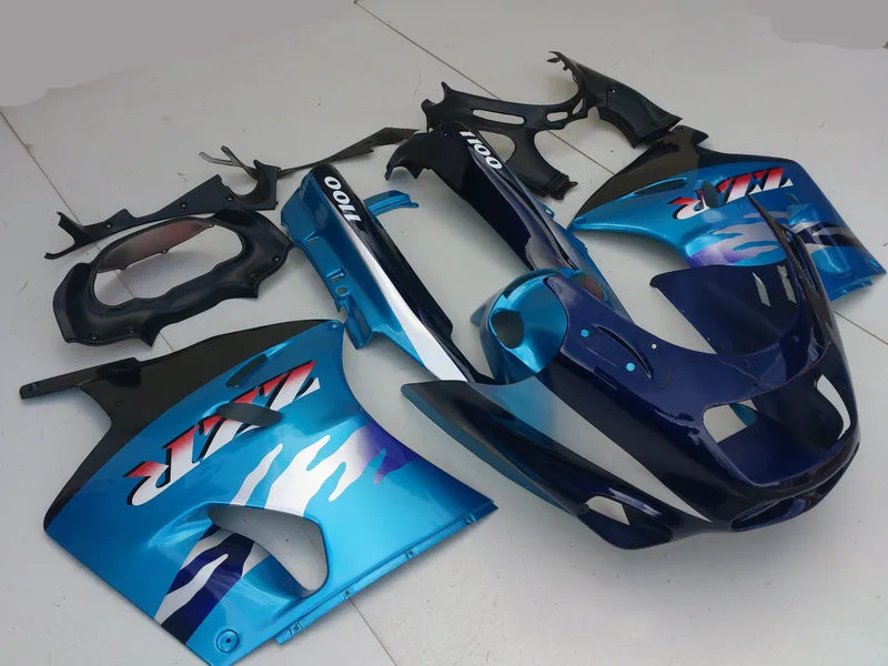 

Custom Fairing kit for KAWASAKI Ninja ZZR1100 93 99 00 01 03 ZZR 1100 1993 2001 2003 ABS Blue black Fairings set+gifts KA22