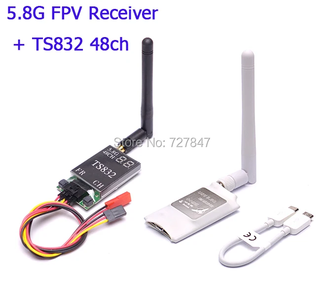 

Mini 5.8G FPV Receiver UVC Video Downlink OTG + TS832 48Ch 5.8G 600mw Wireless Audio/Video Transmitter for VR Android Phone
