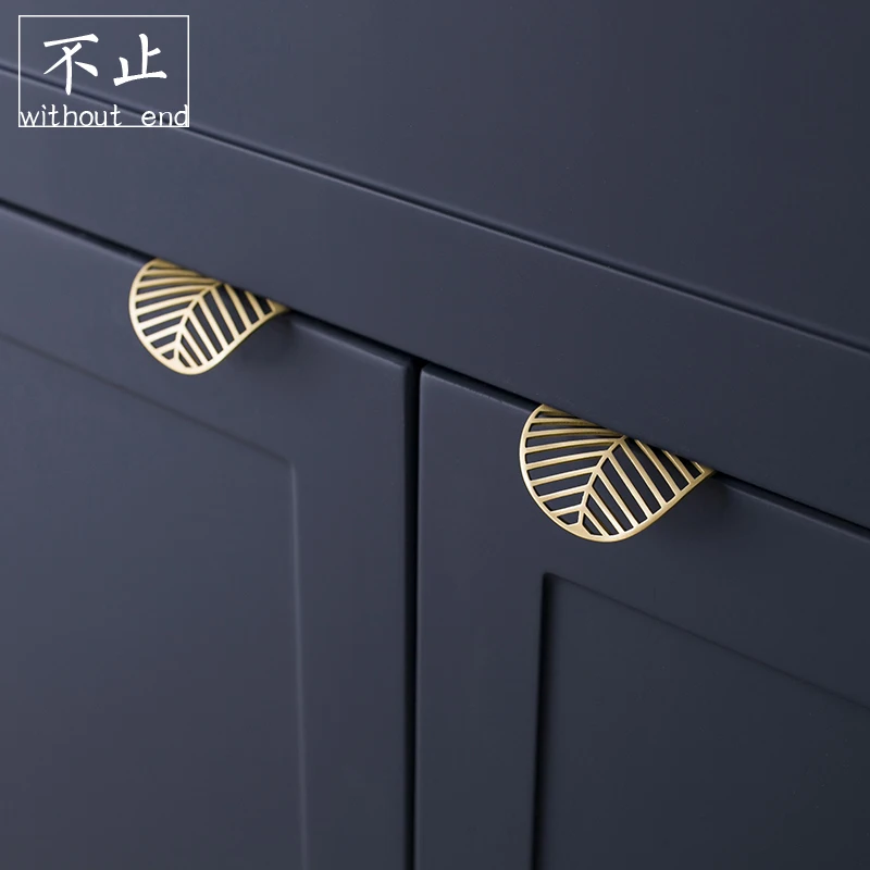 

Leaf Drawer Door Handle Brass Gold Door Pulls For Cabinet Wardrobe Furniture Drawer For Hotel Home Home Decoration