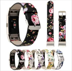 Модный цветочный Замена аксессуары полос часы браслет ремешок для Fitbit заряд 2 Смарт-часы