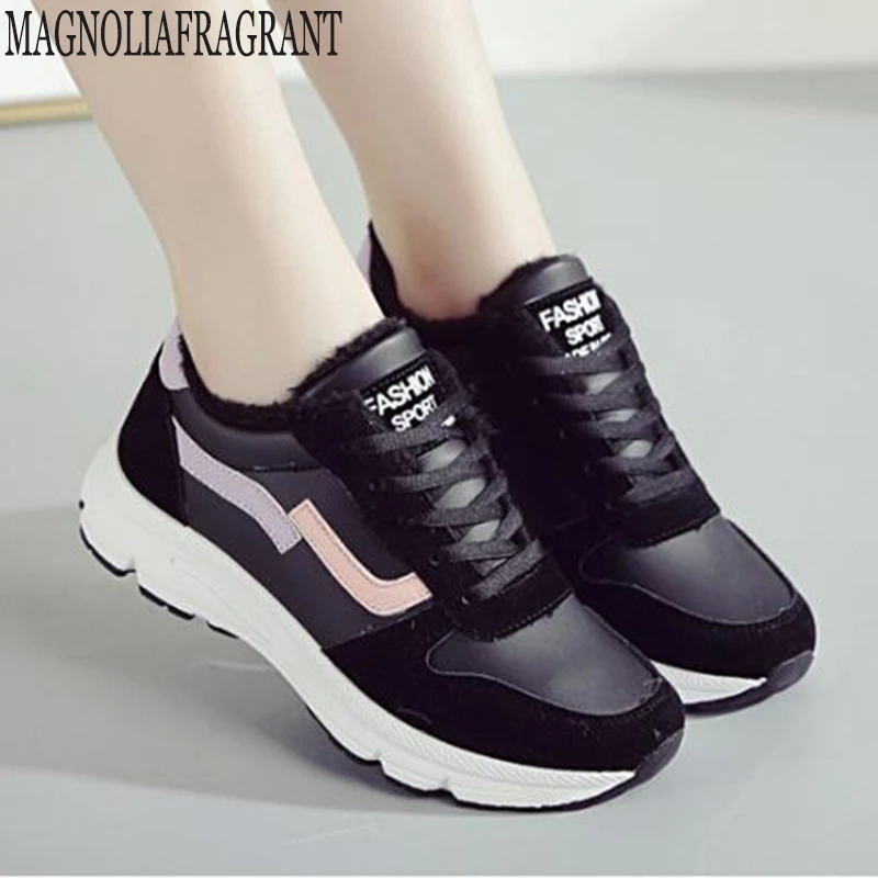 

Korean version Plus velvet sportshoes Harajuku wild running shoes new autumn winter women's shoes keep warm flat shoes mm321