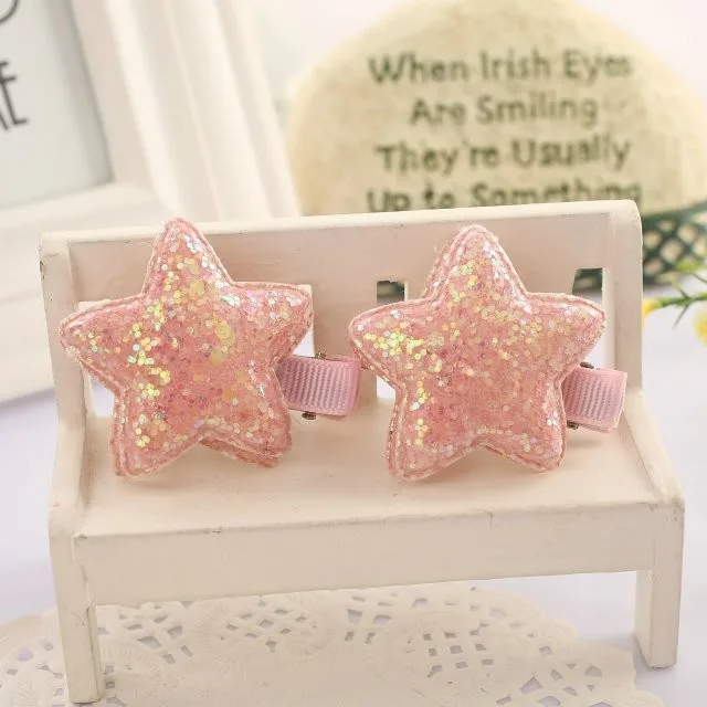 

2pcs/pack Sequin Star Hairpin Hair Clips For Girls Haar Hair Accessories Baby Headwear Kids Children Barrettes Hairpins kk1028