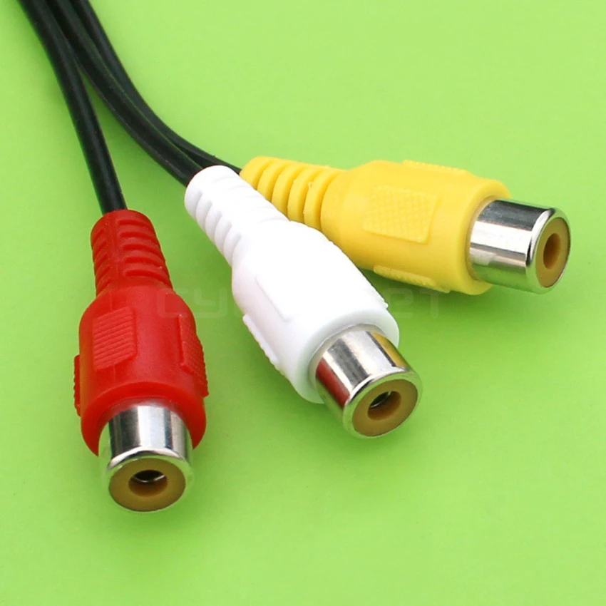 Av кабель 3 5 мм Jack to RCA Male Female 22 см аудио видео для телеприставки ТВ монитор проектор
