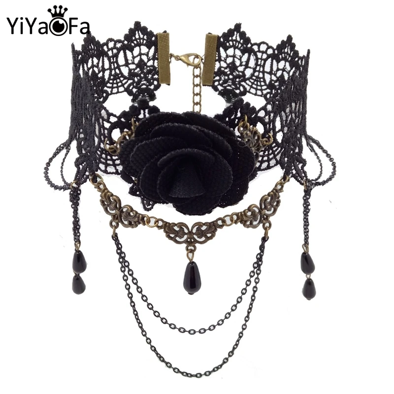 

YiYaoFa Choker Necklace Gothic Jewelry False Collar Statement Necklace for Women Accessories Girl Party Jewelry GN-09