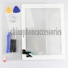 New Original Quality Replacement Touch Screen Digitizer Glass Lens + plastic frame repair part For iPad 2 2nd Gen White+ tools