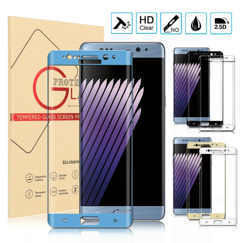 

JGKK For Samsung Galaxy Note Fan Edition Note7 3D Curved Full Cover Tempered Glass Screen Protector for Samsung Note 7 Note FE