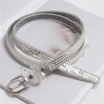 

2019 New Handmade Full Rhinestone Waist Belts Women Transparent Plastic PVC Slim Corset Caestus Female Buckle Jean Dress Belts