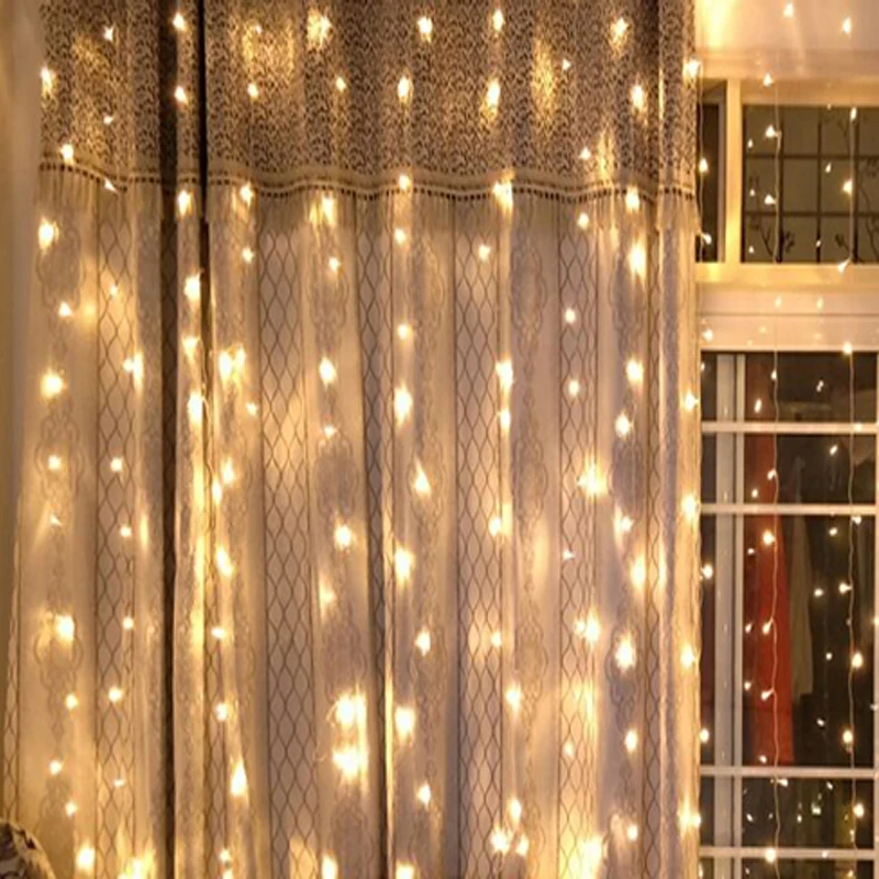 

3*3M 320 LED Christmas Garland Curtain Icicle String Light 110V 220V Waterfall Flowing water Drop Party Garden Decorative Lights