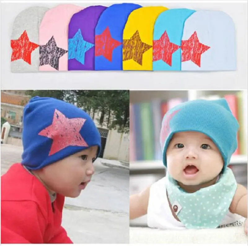 Unisex Baby Boy Girl Kid Toddler Children Cotton Soft Cap Star Beanie Hat baby kid girl boy toddler animal print beanie cap newborn cotton soft hat
