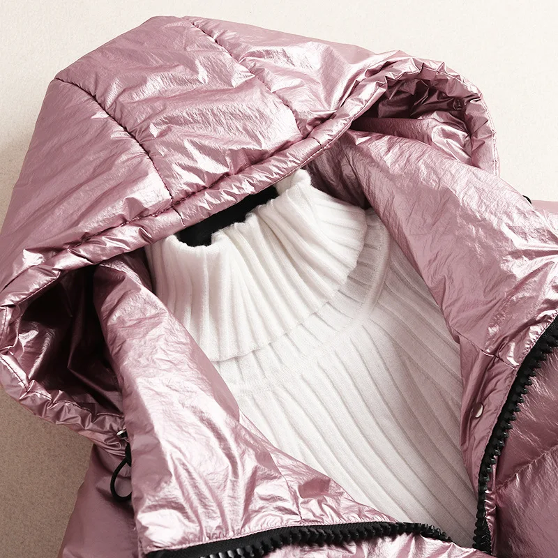 Hat detachable solid white duck down coats 2018 new women winter long down coats
