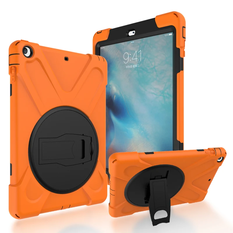 

Shockproof Heavy Duty Silicone+PC Stand Case for Apple iPad Air Drop Resistance Back Cover with Kickstand for iPad 5 Tablet+Pen