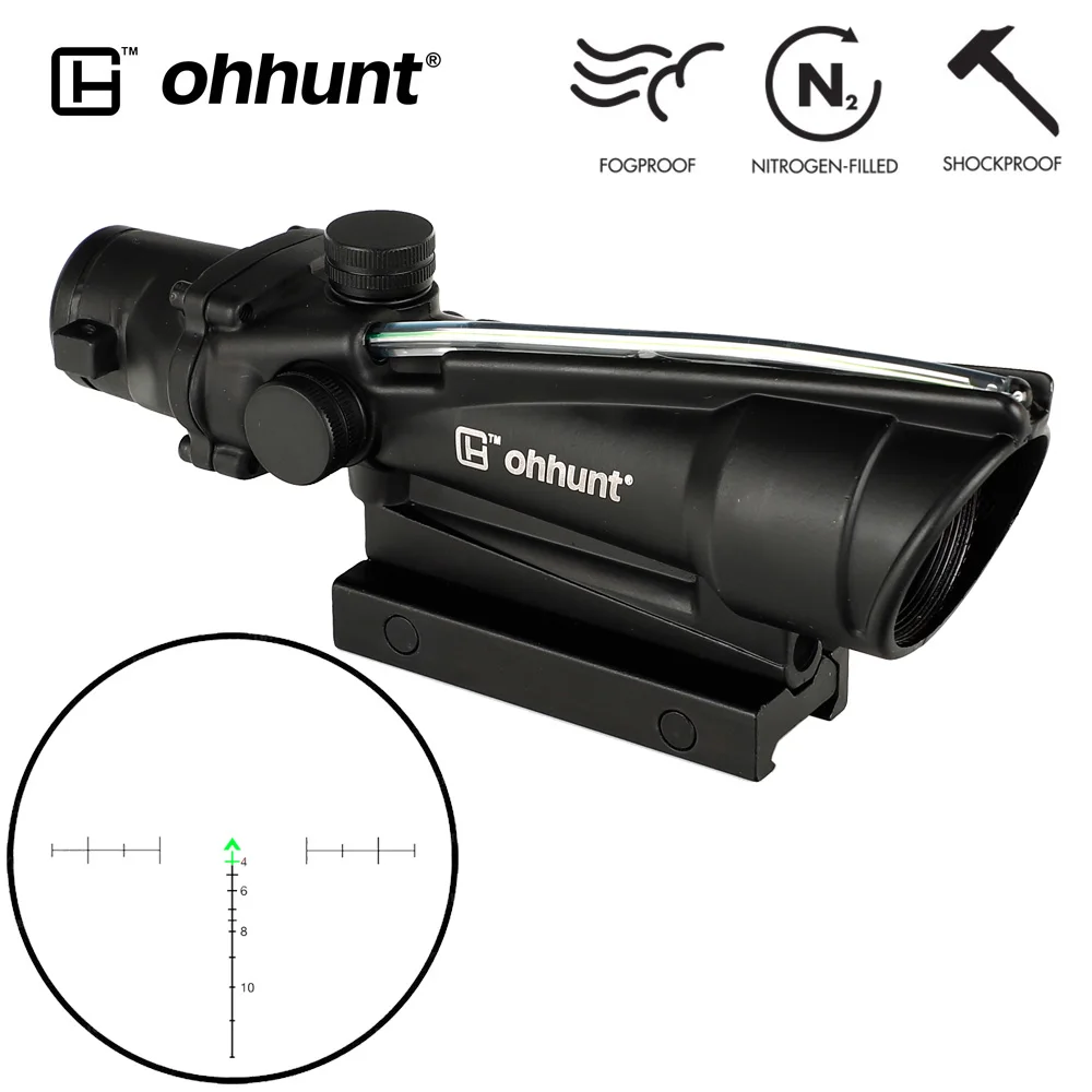 Ohhunt 5X35 охотничий реальный оптоволоконный прицел BDC шеврон Подкова Сетка тактические оптические прицелы с красной точкой для винтовки cal. 223. 308 - Цвет: Reticle No.2 Green