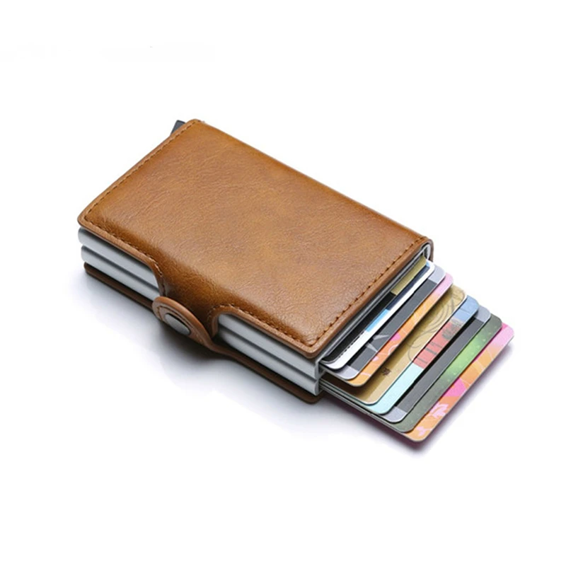 BISI GORO Блокировка RFID кошелек футляр для удостоверения личности держатель кредитной карты кошелек деловой кошелек унисекс металлический алюминиевый дорожный кошелек