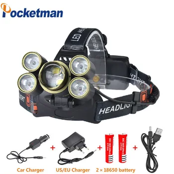 

15000LM Led Headlamp 7 led Lantern XML T6 Head Lamp zoomable Torch Headlight Lanterna Headlamps Flashlights use 18650 Battery