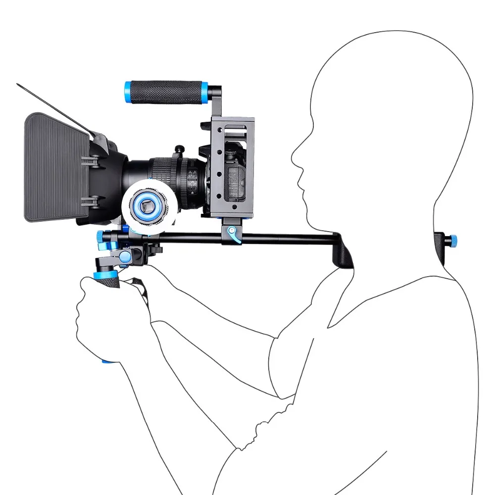 Профессиональная DSLR установка для плеча стабилизатор видеокамеры опорная клетка Матовая коробка последующий фокус для Canon Nikon sony камеры видеокамеры