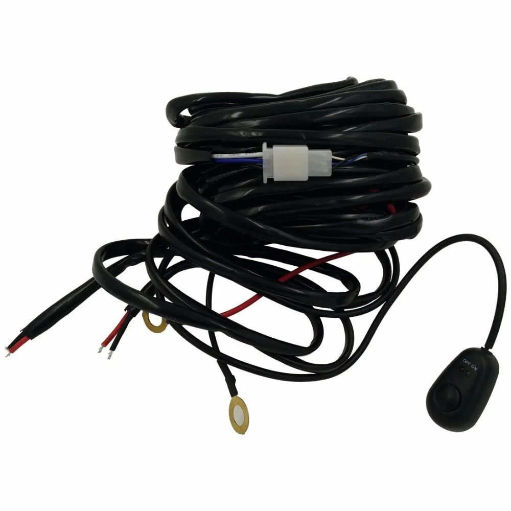 Car Wiring Harness Led Light bar 12V 40A Fuse Relay On/Off Switch Relay 14AWG Universal For Light Bar Accessories (2 Lead)