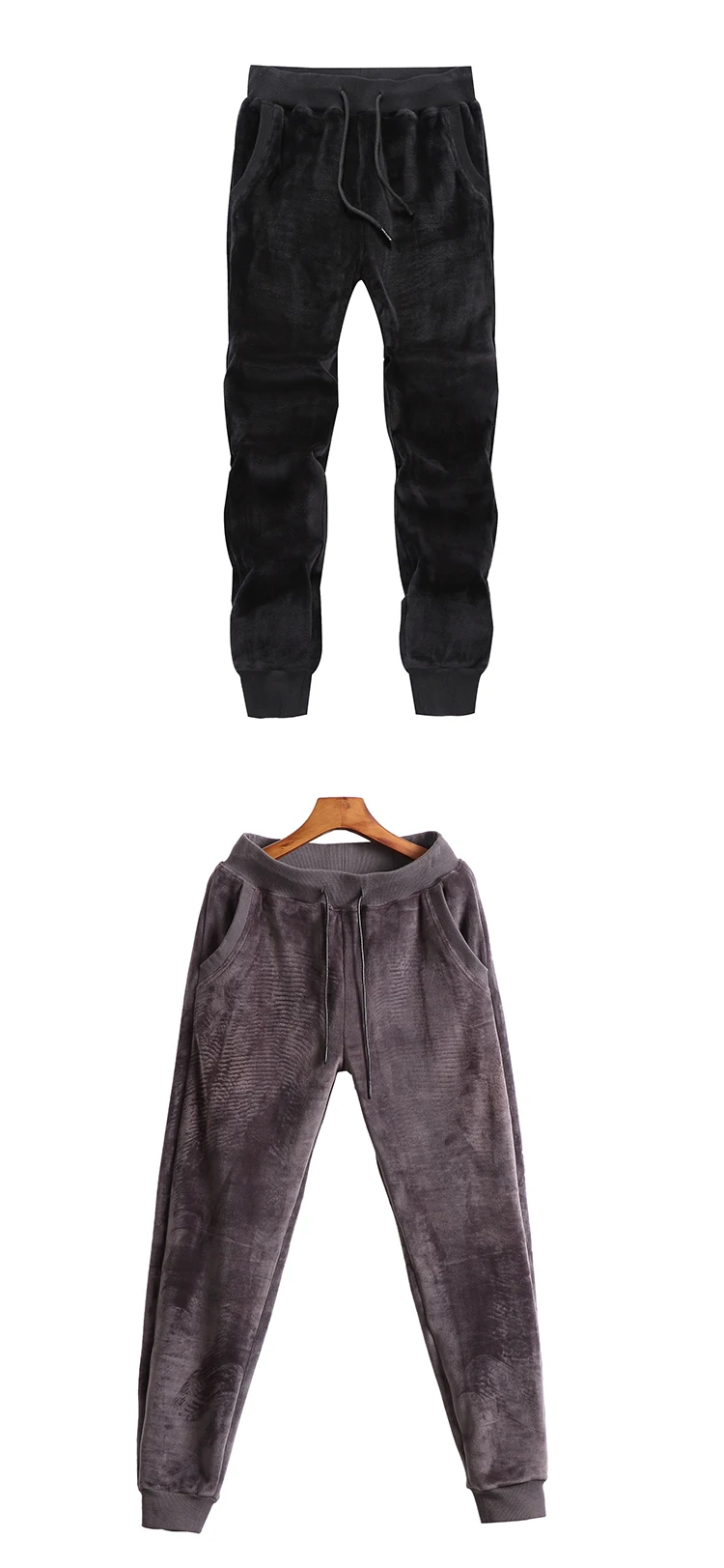 Мужские зимние теплые штаны для бега, мужские бархатные спортивные штаны, мужские плотные брюки средней плотности из полиэстера, S-3XL