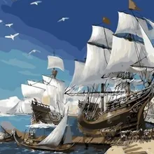 Морская Лодка ручная краска ed масляная живопись по номерам DIY Краска Акриловая Рисование с кистью Краски s украшение дома AOP021