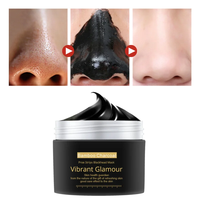 

VIBRANT GLAMOUR Bamboo Charcoal Blackhead Tearing Mask Shrink Pores Deep Clean Black Paste Blackhead Remover TSLM1