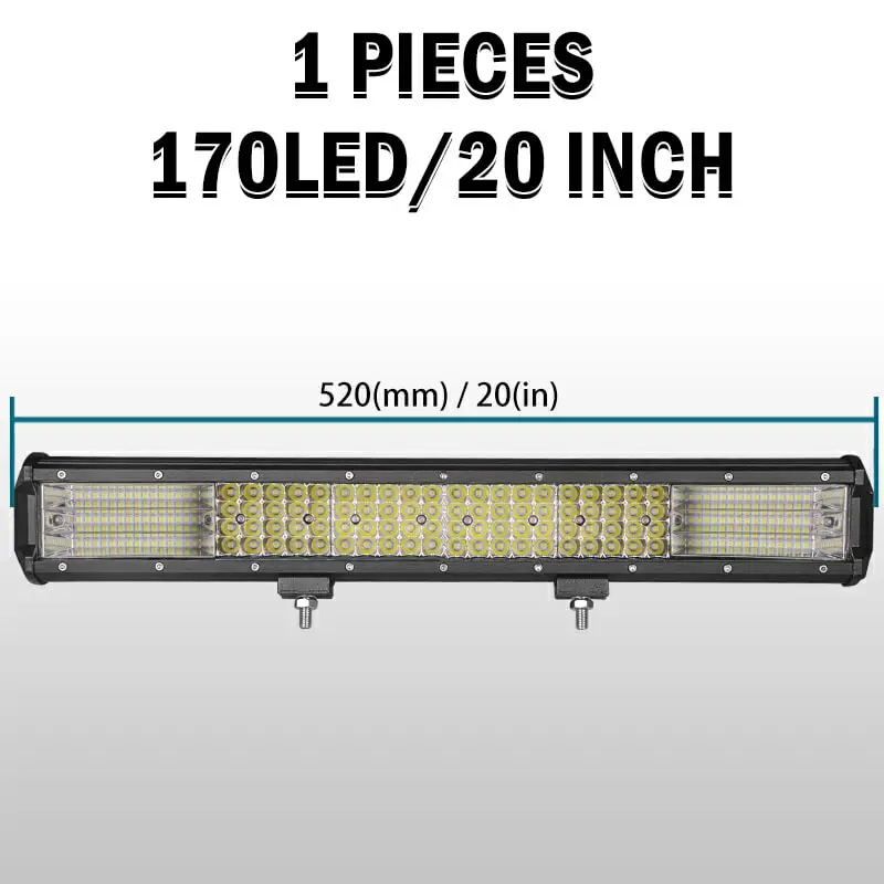 4 7 12 17 20 дюймов Quad строк светодиодный светильник бар работа прямой Combo Луч Туман головной светильник для внедорожный ATV УАЗ 4x4 Пина 12В 24V Автомобильное трактор - Цвет: 1 x20 inch light bar