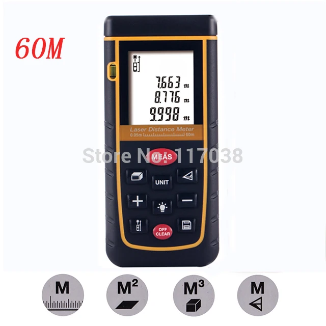 High quality Laser Distance Meter 60m Range finder Handheld Rangefinder