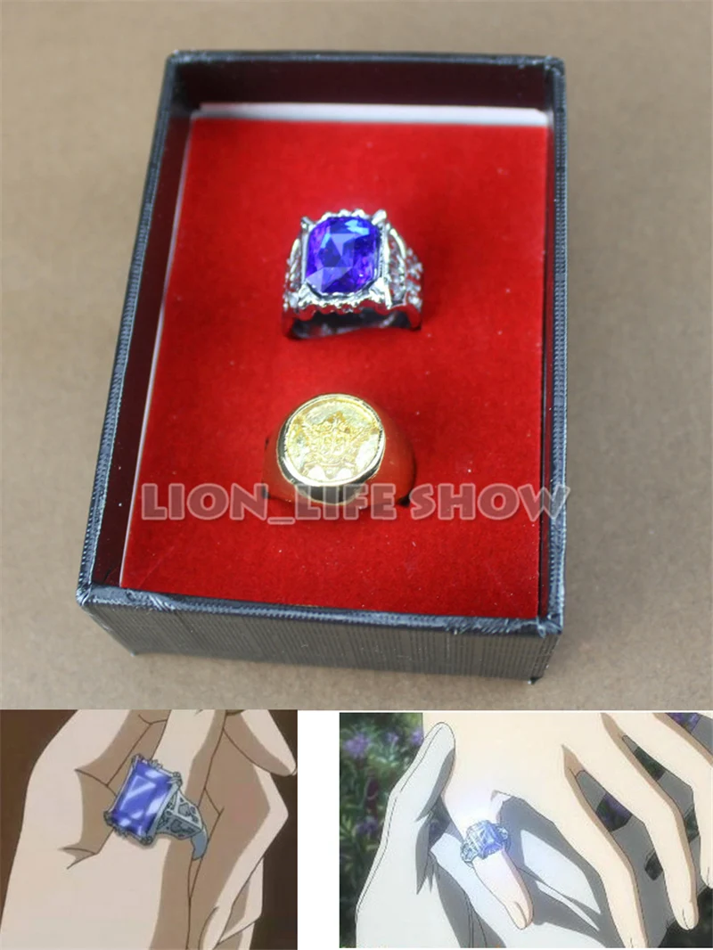 Набор колец для косплея Черный Батлер Kuroshitsuji Небесный Phantomhive 2|set rings blackset cosplay |