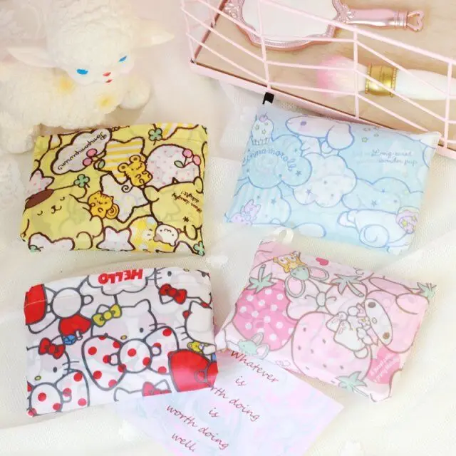

New My Melody Pudding Cinnamoroll Dogs Foldable Handy Shopping Bag Reusable Tote Home Storage Organizer Handbag Storage Bag
