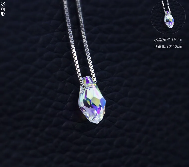 Melhor Qualidade 100% 925 sterling silver Original Cristais De SWAROVSKI Pingente Colares Mulheres Handmade Maxi Collares