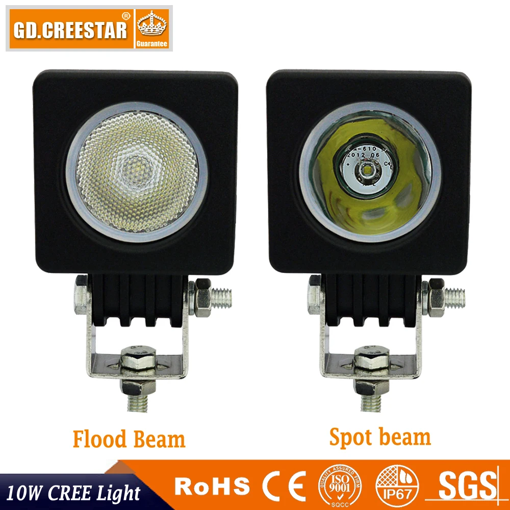 

10Watts 2inch mini led work lights 12V 24V spot Flood led bike lights Single chip Truck Lights 12V Car Auto SUV ATV lights x1pc