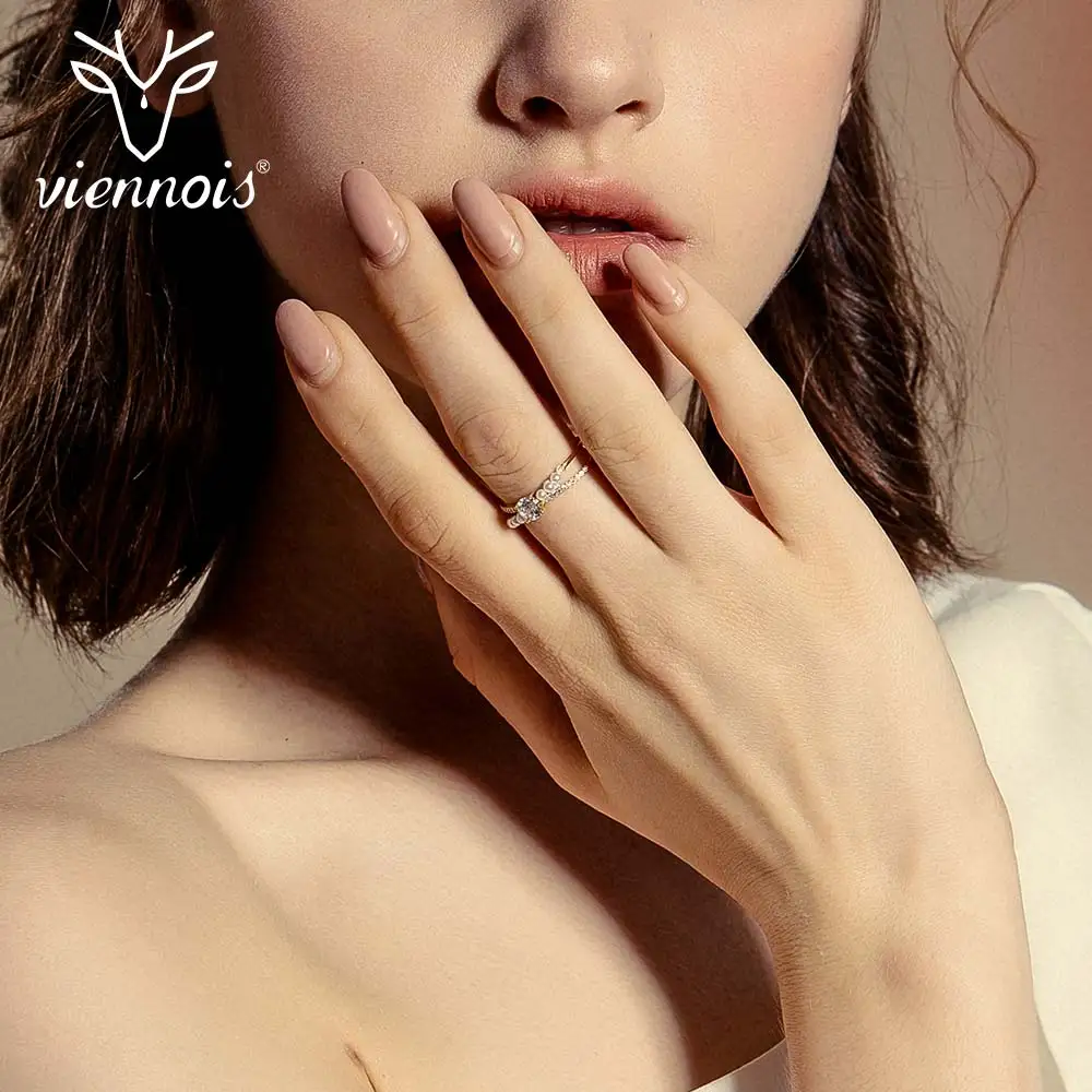 

Viennois Light Gold Color Rings for Women Simulated Pearl Cocktail Rings Female Mixed-color Party Rings Metallic Gold Jewelry