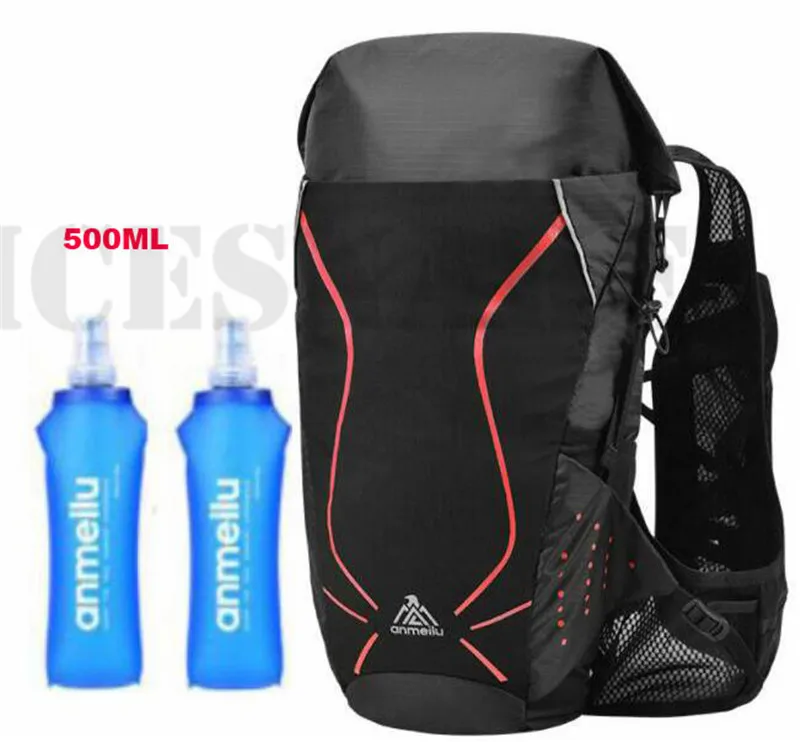 ANMEILU рюкзак для бега 18L спортивные сумки Trail легкий гидратационный рюкзак 2L водный Пузырь Туризм Кемпинг марафон - Цвет: red-500ml