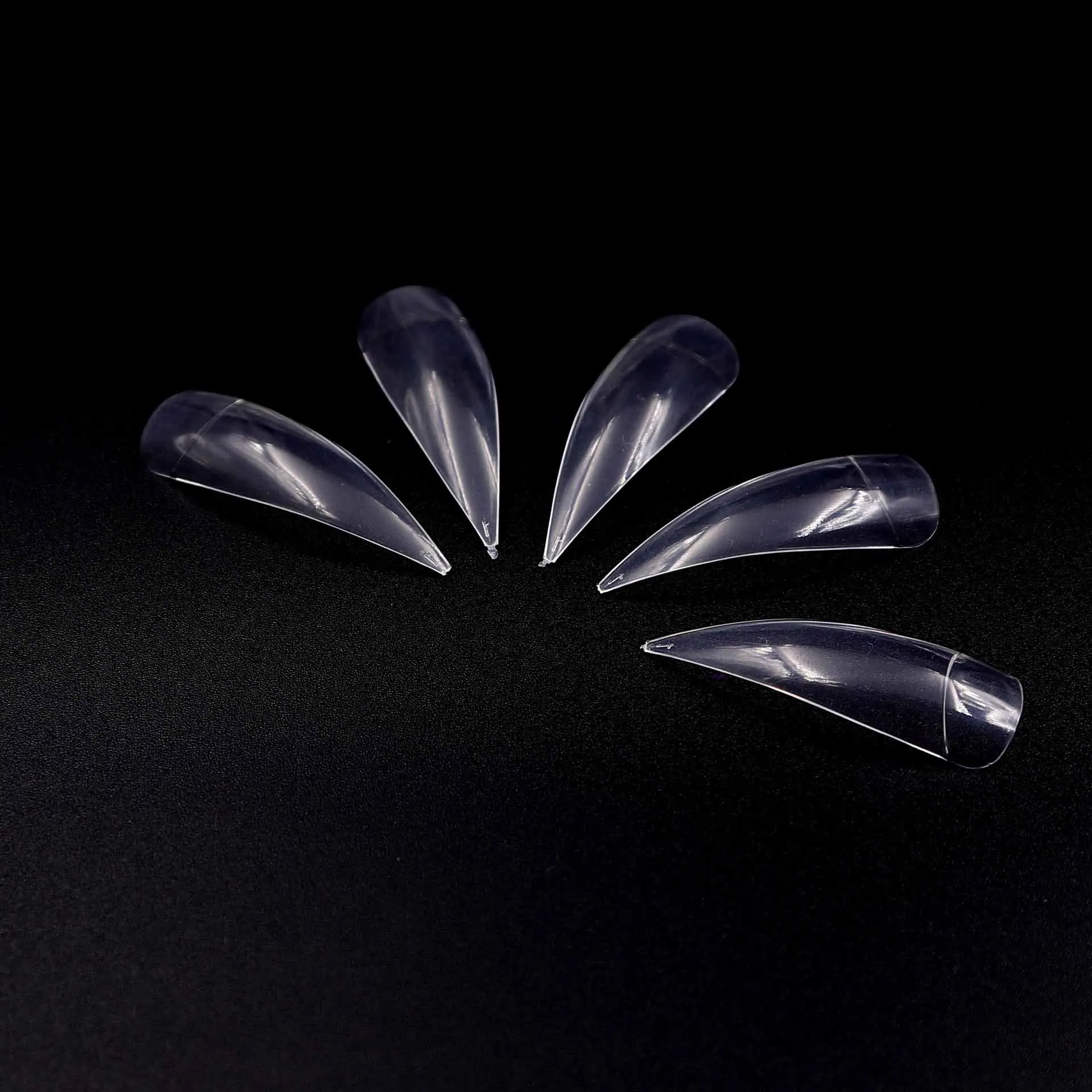 100 шт./кор. Professional Stiletto Sharp искусственные накладные ногти нажмите на половину крышки Длинные накладные ногти Мода DIY Дизайн ногтей советы - Цвет: half cover clear