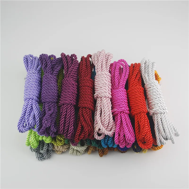 FASMILEY DIY Cord Jewelry Findings 5mm Braided Rope Multi Solid Color Twisted Thread DIY Accessories String Supplys 100m DS220