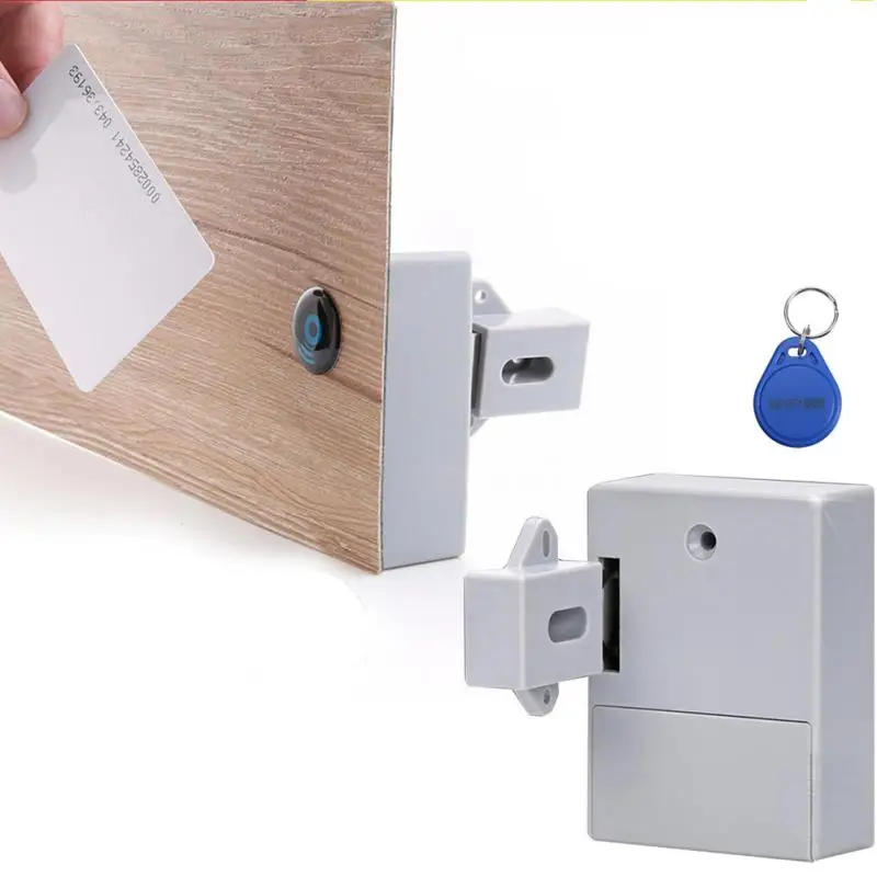

Digital Drawer Cabinet RFID Lock Without Perforate Hole Invisible DIY Home Security RFID Lock Set With ID card key#11