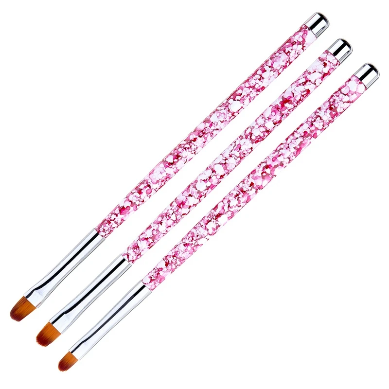 3Pcs Nail Art Marble Pattern Uv Gel Extension Builder Painting Brush Flower Diy Design Drawing Pen Manicure Tools | Красота и