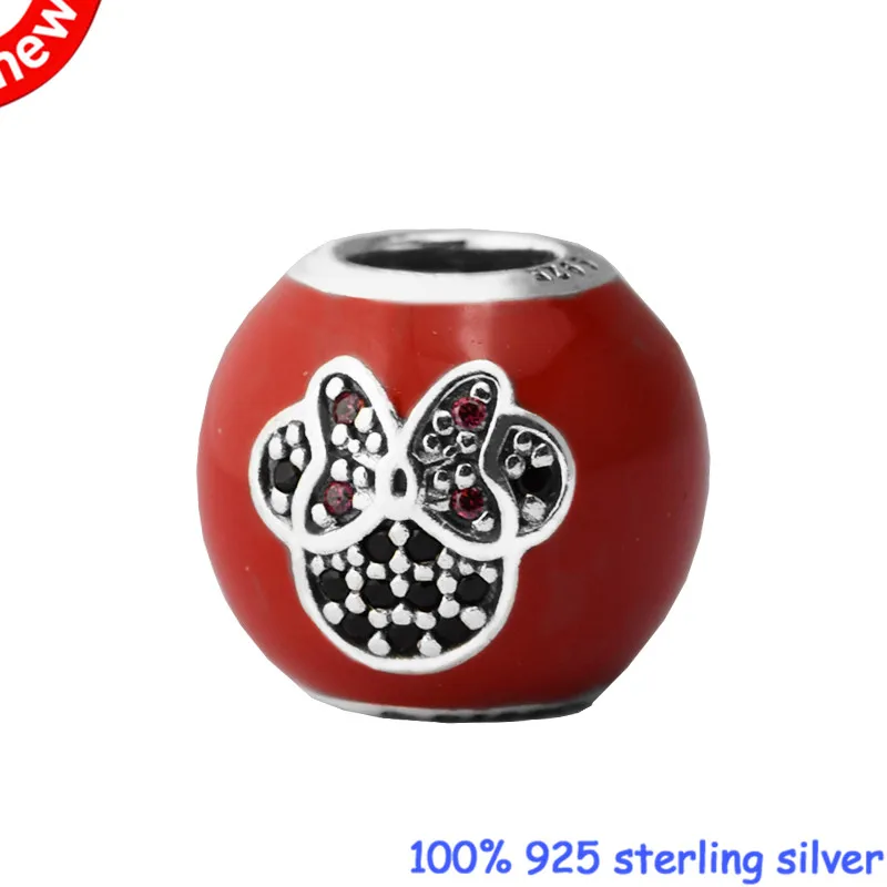 

CKK Fit Pandora Bracelets I Love Minnie Charms 925 Original Sterling Silver Charm Beads for Jewelry Making Bead