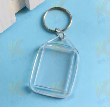 

170pcs Blank Acrylic Rectangle Keychains Insert Photo Keyrings (Key ring chain) inner size 25*30MM